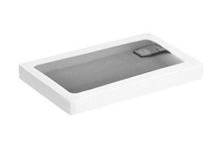 białe kartonowe pudełko dla pendriva w kształcie karty kredytowej