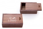 Drewniane pudełko do pendriva USB, ciemnego koloru