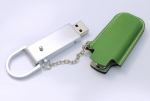 Usb flash drive z eko skóry - zielony