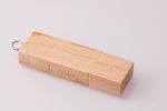 Drewniany prostokątny pendrive reklamowy - jasny brąz